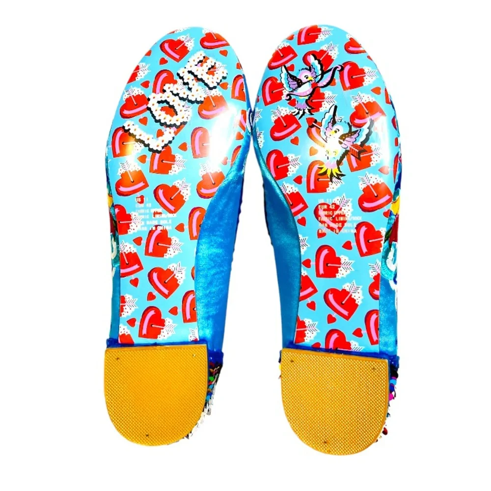 Irregular Choice Womens Pescado Oro NEW Sequin Flats 11 42 Rainbow Pride Fish - Picture 10 of 16